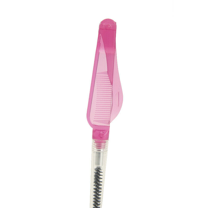 3PCs Double Head Foldable Eyebrow Eyelashes Hair Eye Brow Brush Metal CombFCA