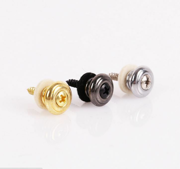 2 Pcs Guitar Strap Buttons Strap Locks Straplocks Mushrooms Heads Chrome`.l8