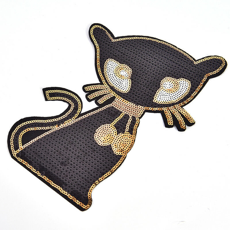 sequins patch sexy pussy cat applique embroidery Iron on patch clothessti.l8