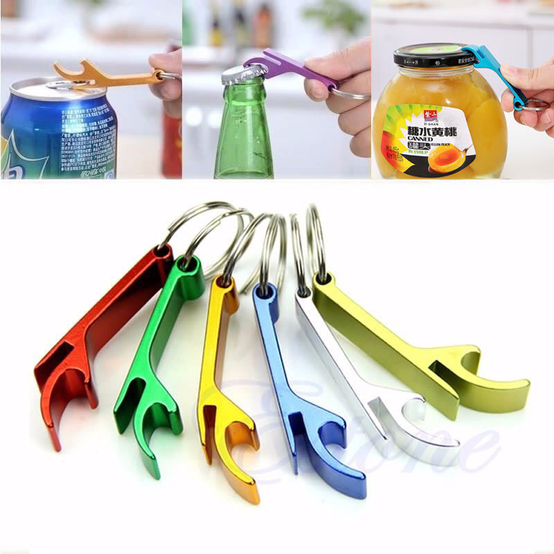 3Pcs Key Ring Chain Metal Bottle Opener Beer Soda Keychain Buckle Bar Claw Tool