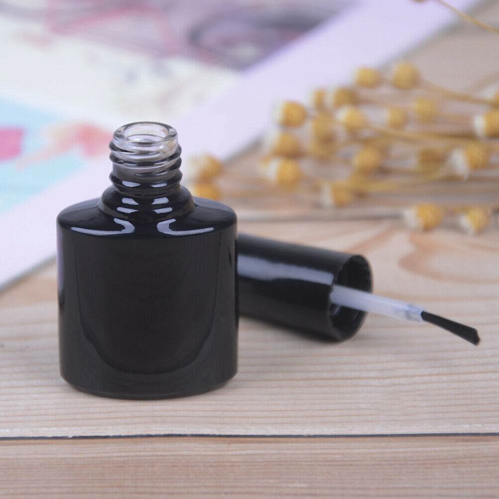 10ml Empty Nails Polish Bottle Black Glass With Agitator Mixing Ball Nail poBDA