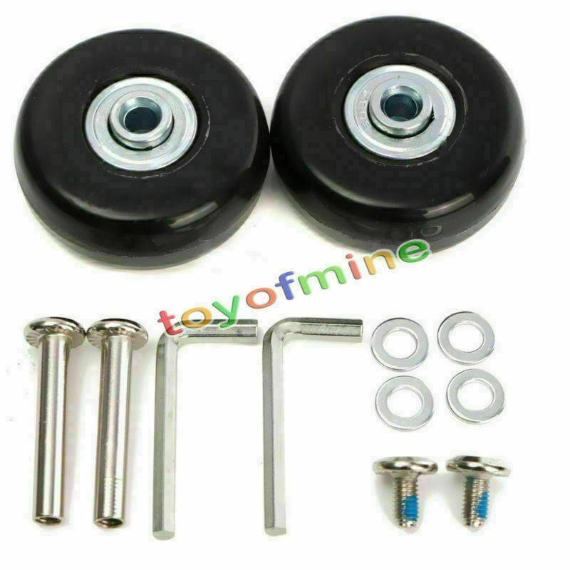 2 pcs Luggage Suitcase Replacement Wheels Axles Wrench Deluxe Repair OD 50mm