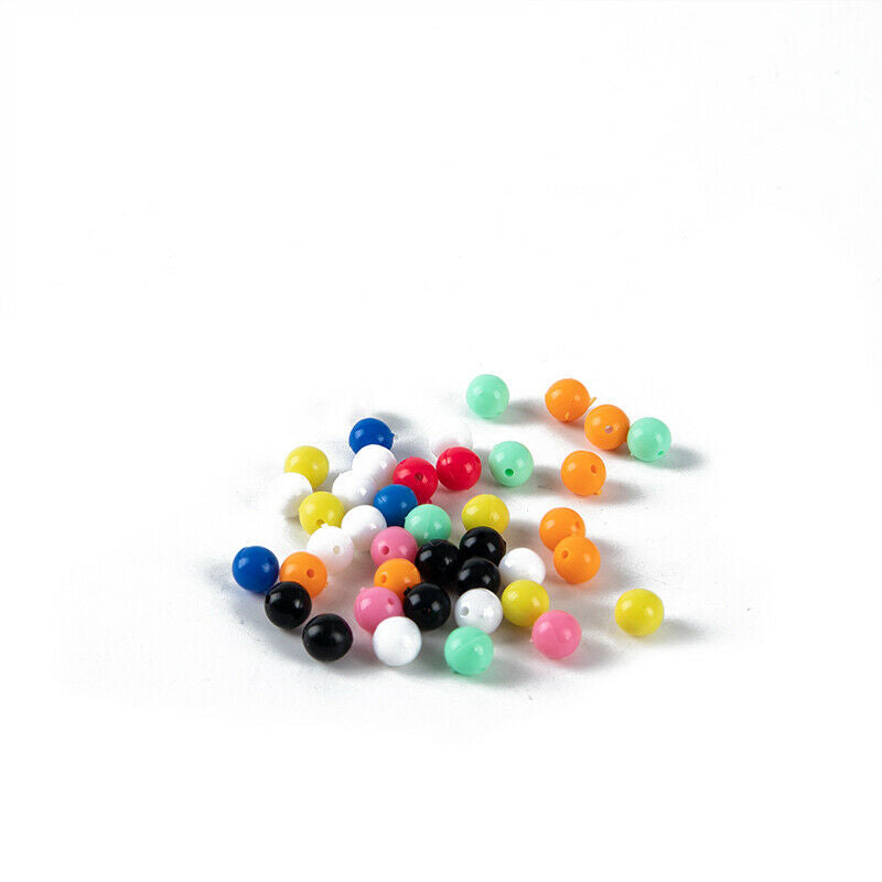 100pcs Multiple Color Mixed Fishing Rigging Plastic Beads Stops Lure SpinnerFCA