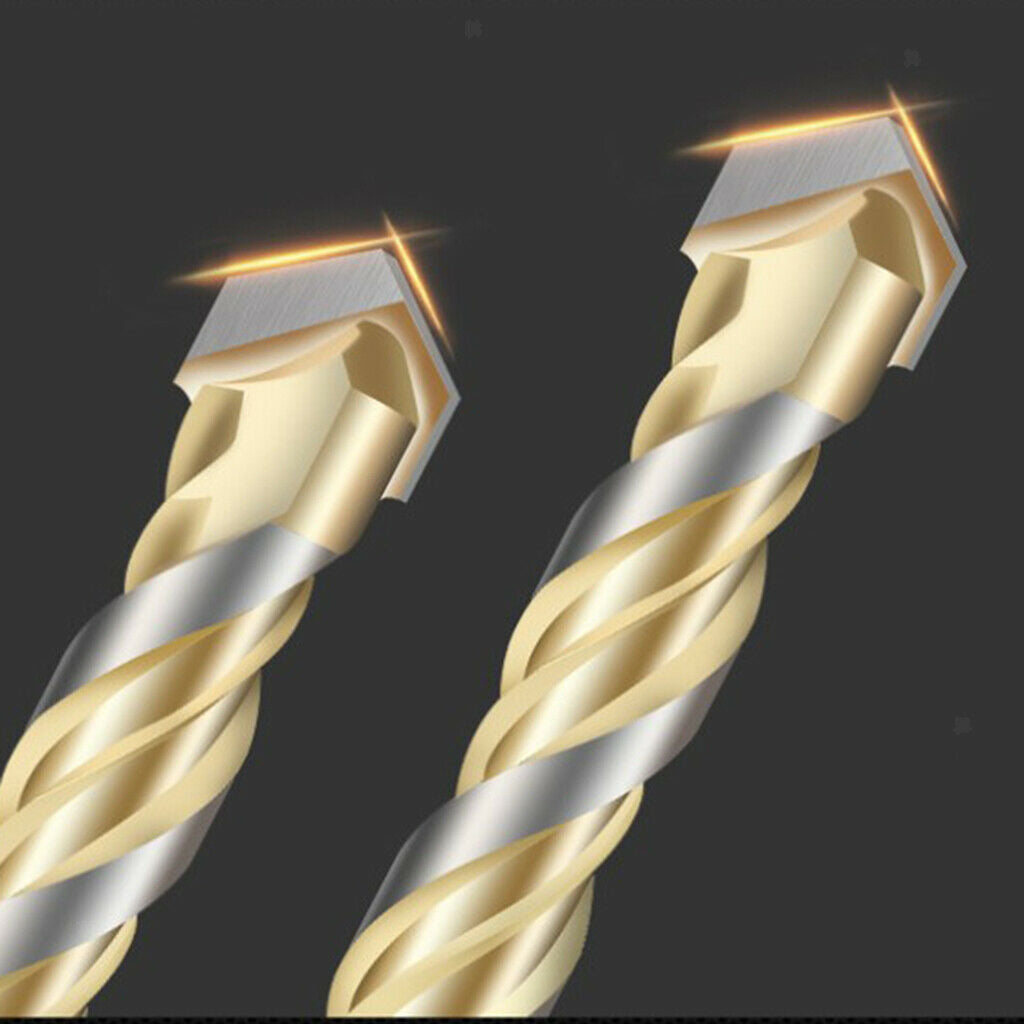 10 Pieces HSS Straight Shank Coated Triangle Twist Spiral Drill Bit Set 12mm