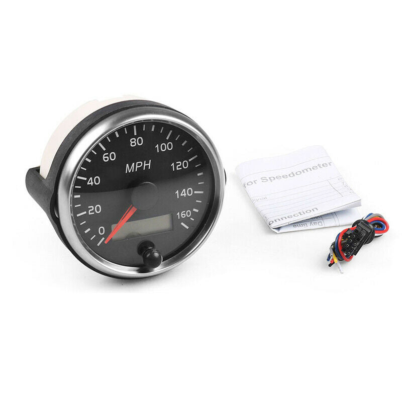 85mm Digital LCD Speedometer Waterproof 0-160MPH/H Gauge For Car Trucks Marine