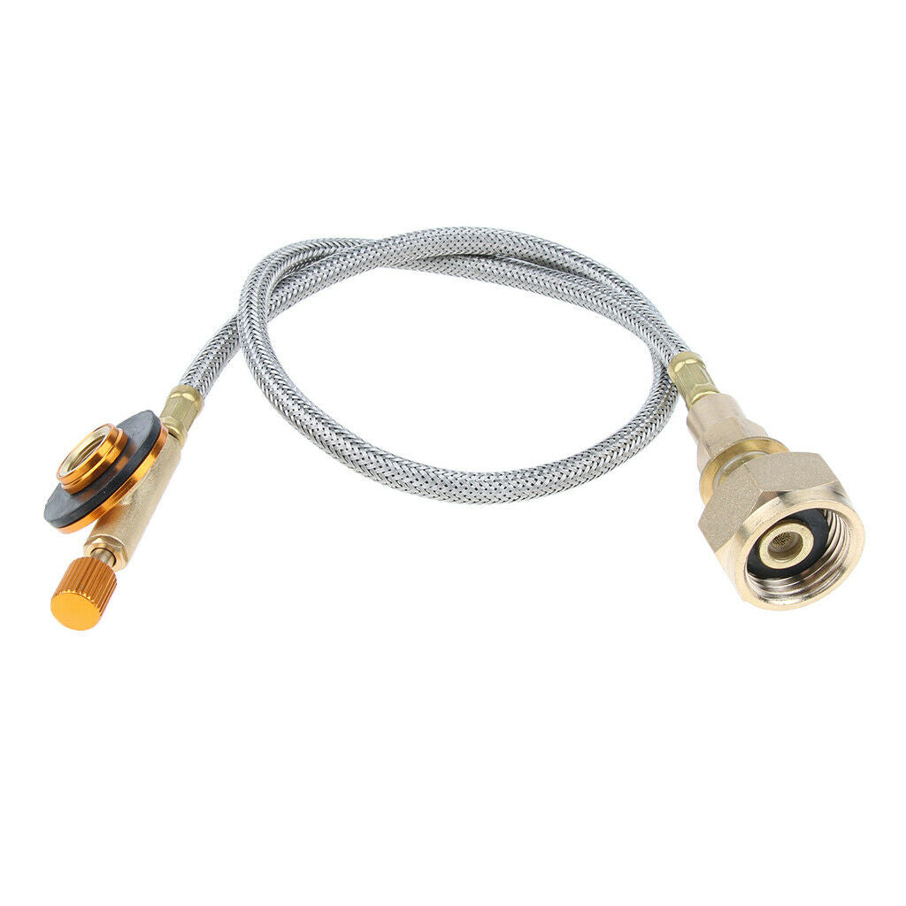 Camping Gas Stove Connection Valve Propane Cylinder Tank Hose Adapter, 60cm