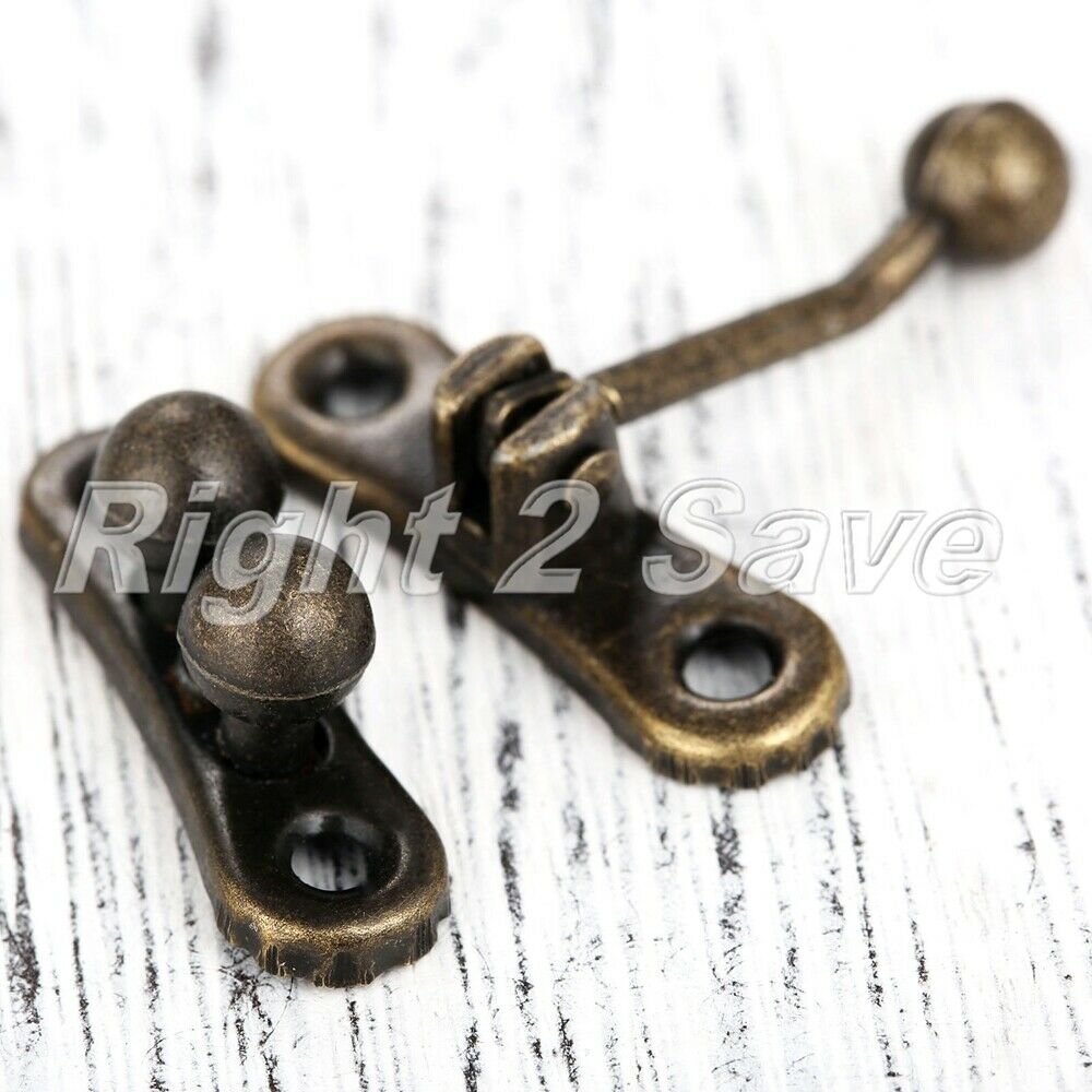 2pcs Retro European Simple Wood Jewelry Gift Case Box Hasp Lock Latch 31*33mm