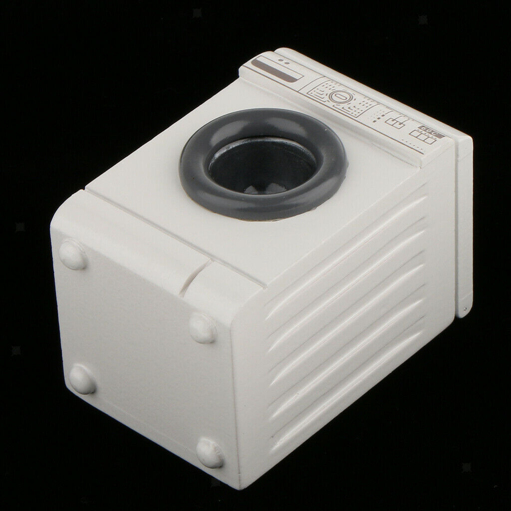 1:12 Mini Washing Machine with Sink Cabinet +Stove Cabinet Scenery Decor