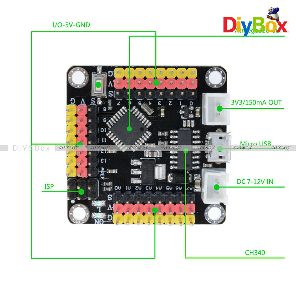 Nano Arduino V3.0 ATmega328 CH340G 5V 16MHz Terminal Adapter Controller Board