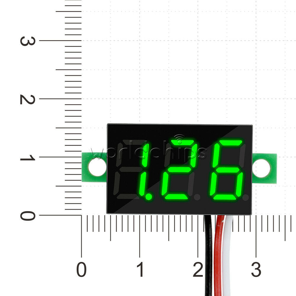 Green 0.36 inch DC 0-30V LED Panel Voltage Meter 3-Digital LED Voltmeter 3 Wires