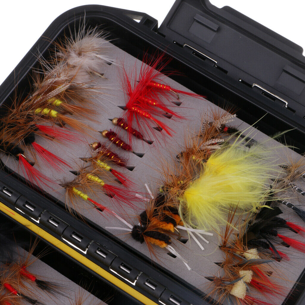 72pcs Wet / Dry Fly Fishing Lures Stream Fishing Flies Assortment