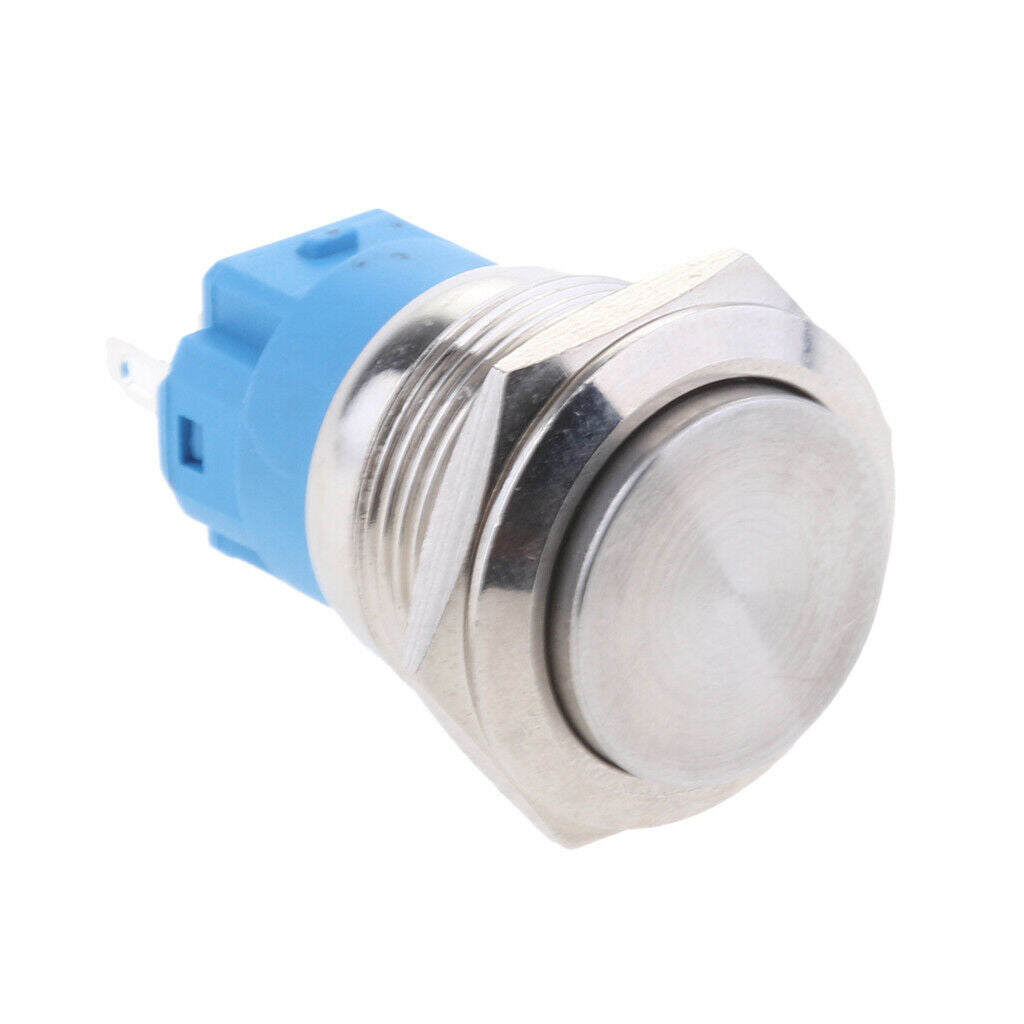 2x Waterproof Push Button Switch, 27mm Stainless Steel Pushbutton Switch LED