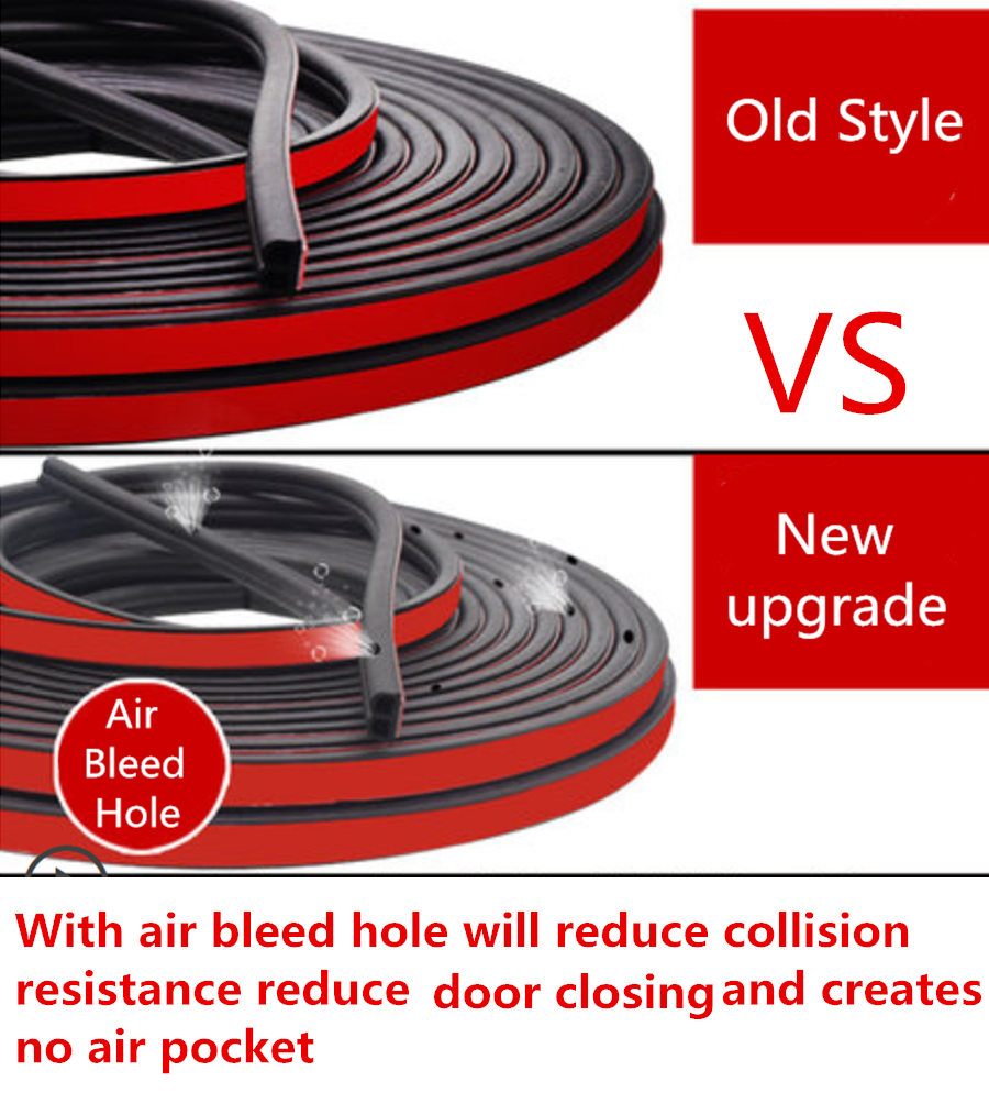 5M Upgraded B Type Car Door Seal B Pillar Hood Trunk Rubber Seal Strip Mouldings