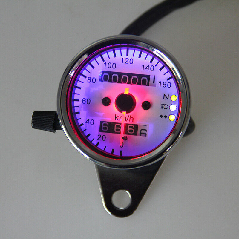 Motorcycle Gauge Internal Odometer Speedometer LED Universal Dirt Bikes Scooter