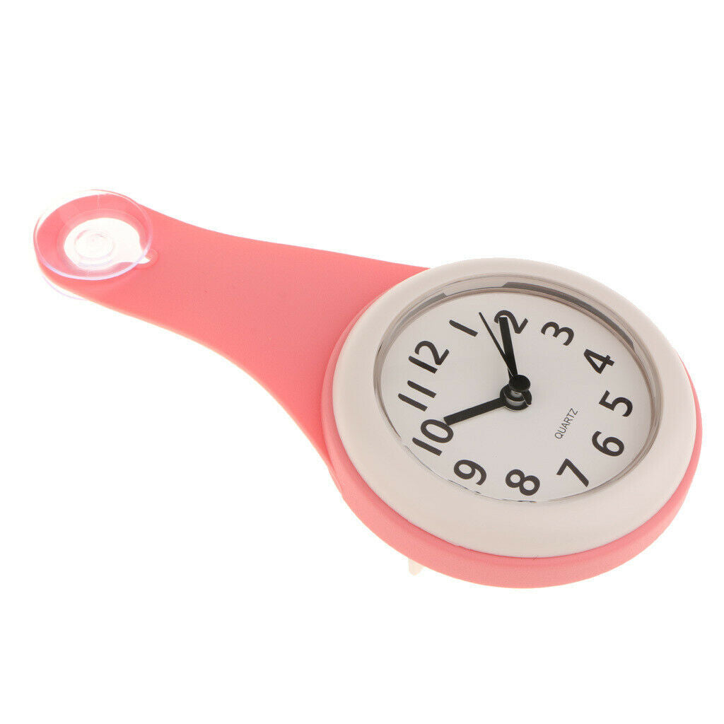 Water Resistant Bathroom Wall Clock with Quiet Sweep Movement Pink