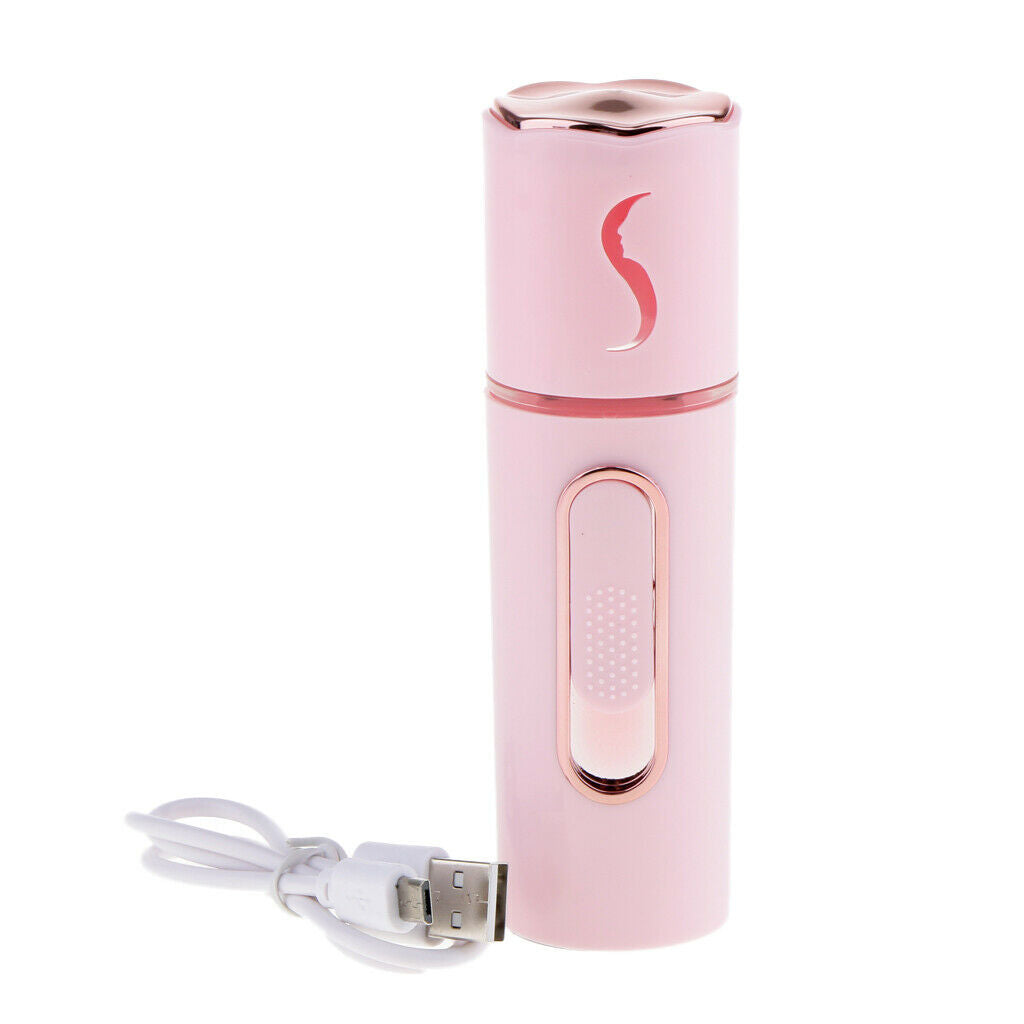 Mini Portable Pore Facial Steamer Nano Mist Cool Spray Skin Moisture Pink