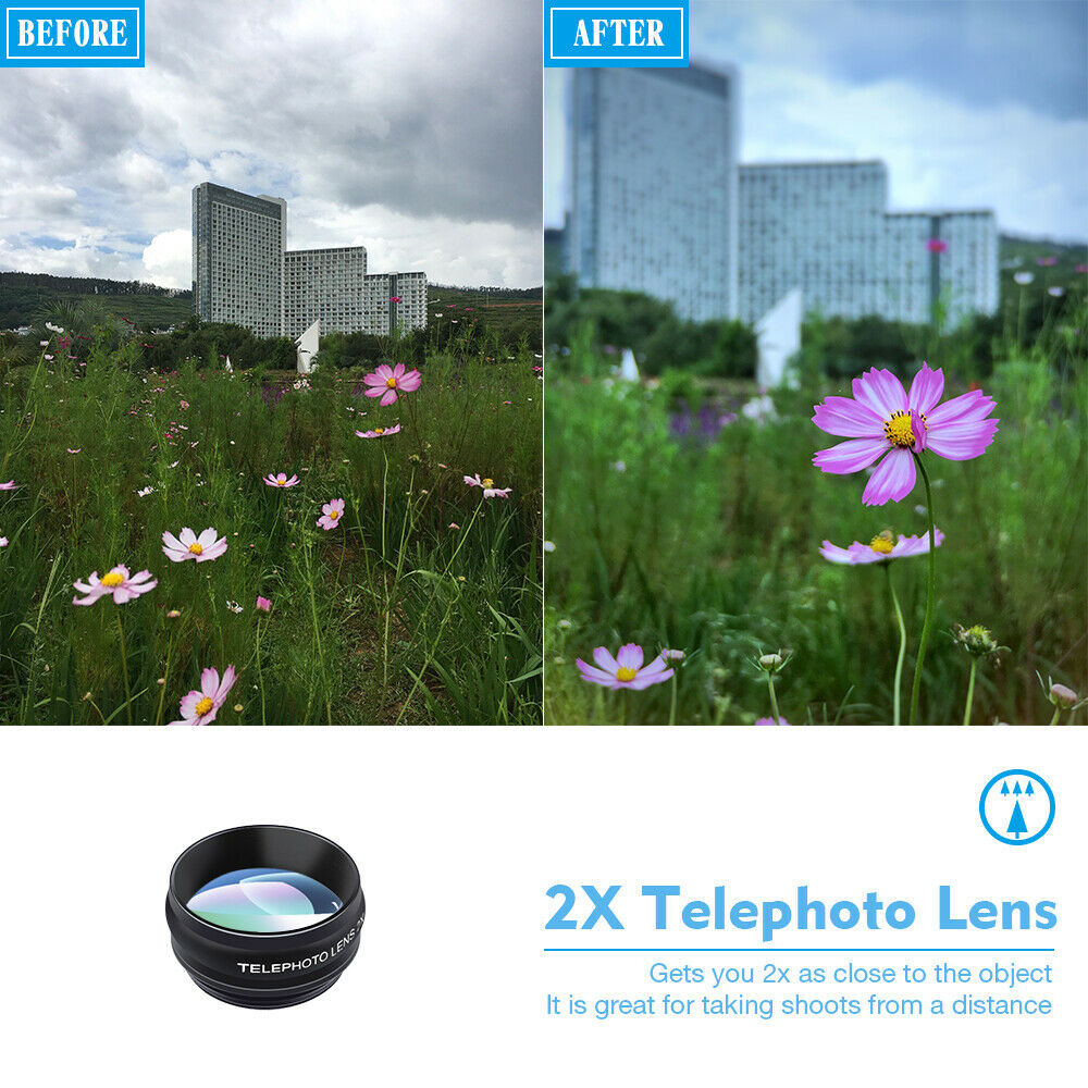 10in1 Smartphone Phone Camera Lens Kit Wide Angle Lens & Macro Lens + Fisheye US