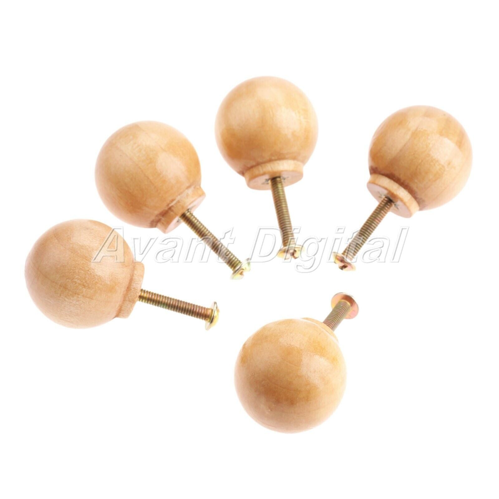 28*29mm Solid Wood Furniture Cabinet Knobs Drawer Door Pulls Closet Handles 5Pcs