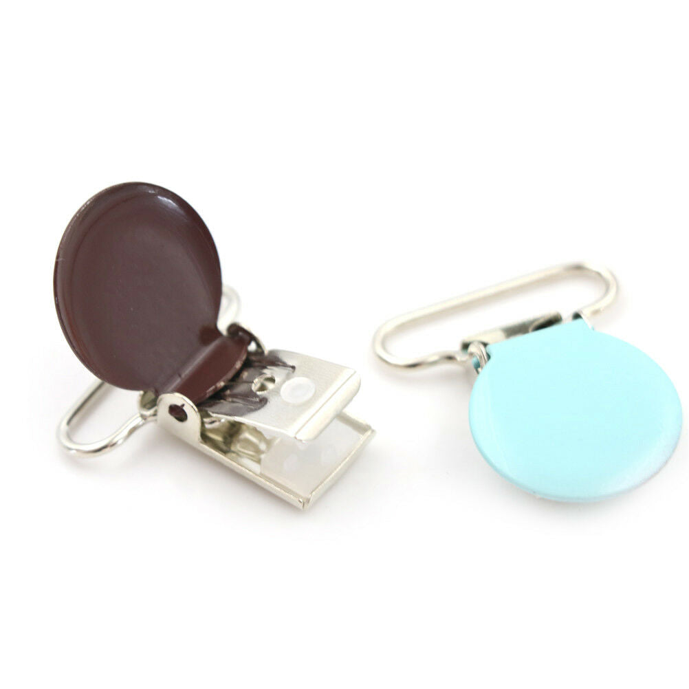 10x Mixed Color Infant Baby Metal Clips Pacifier Holders Alloy Suspender HooDD