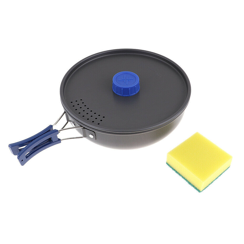 2-3 Person Camping Fry Pan Outdoor Portable Picnic Cooking Cookware with Lid