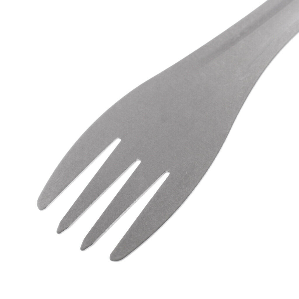 Outdoor Travel Picnic Hiking Pure Titanium Spork Fork Spoon Camping Gear