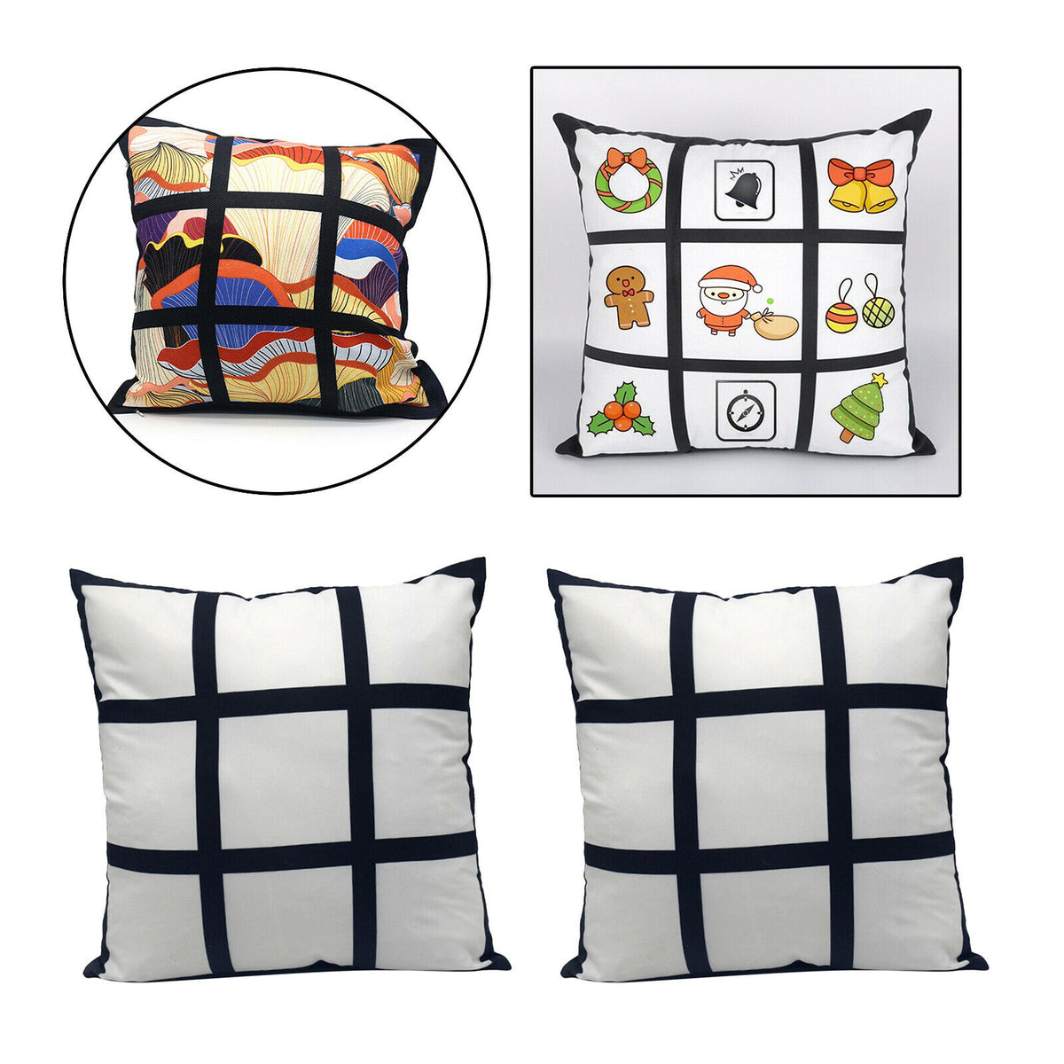 2pcs Sublimation Blanks Polyester Panel Pillow Case Bed Throw Cushion Covers