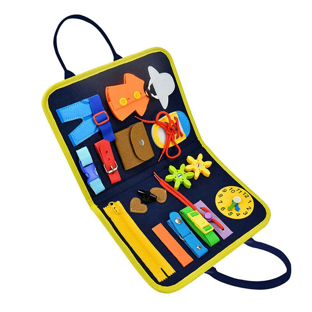 Portable Felt Busy Board Dress Life Basic Skills Early Educational Toys Gift