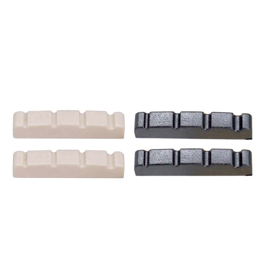 2 Pcs String Slotted Nuts for 4 String Electric Bass Guitar Accessory Black