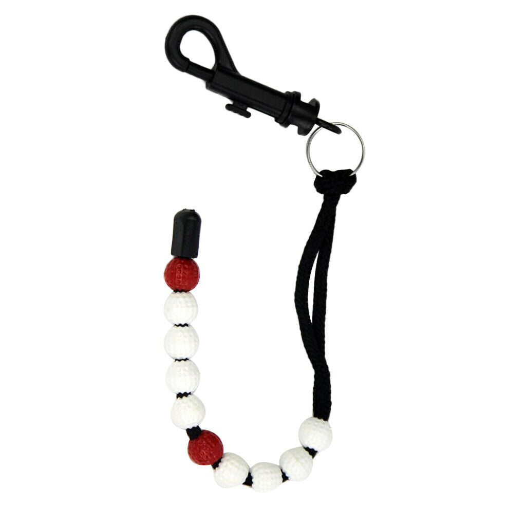 Golf Scoring Score Bead Stroke Shot Counter Keeper w/Clip Club Keyring White