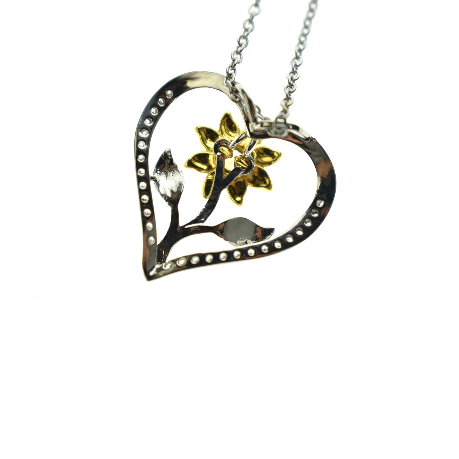 Heart Sunflower Necklace You Are My Sunshine Necklace
