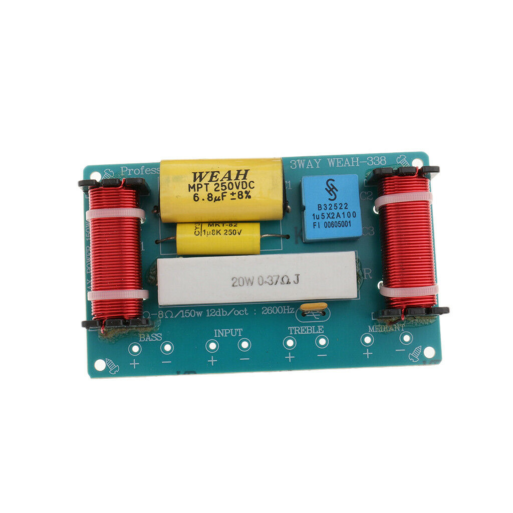 1 Pack 3 Way Audio Filter Speaker Crossover Frequency Divider Aux Device