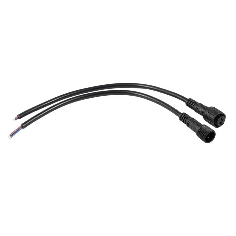 Male Female Plug 2 Pin LED Waterproof Connector Cable Black I7L3