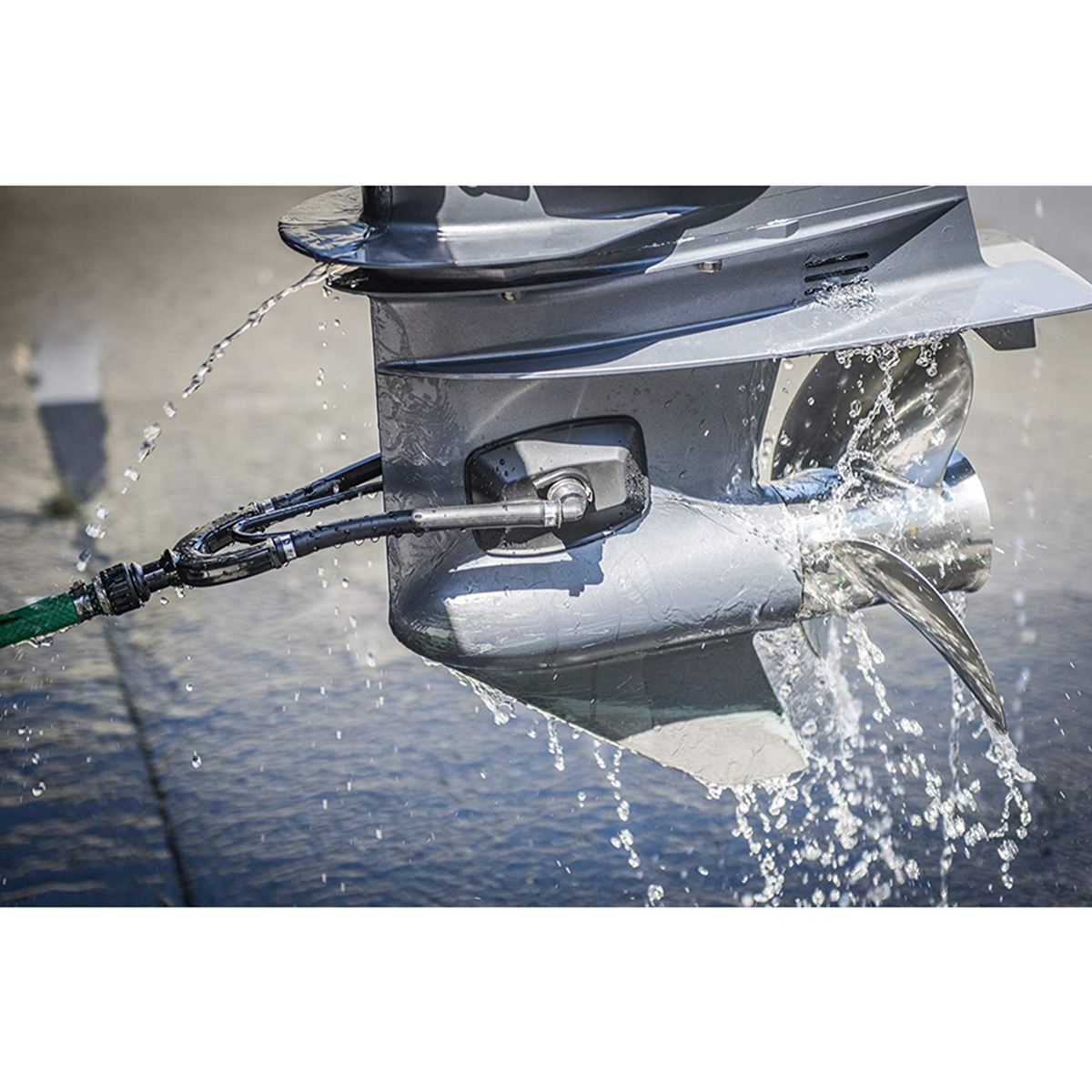 Universal Dual Water Feed Rectangular Muff Outboard Motor Flusher for Boats New