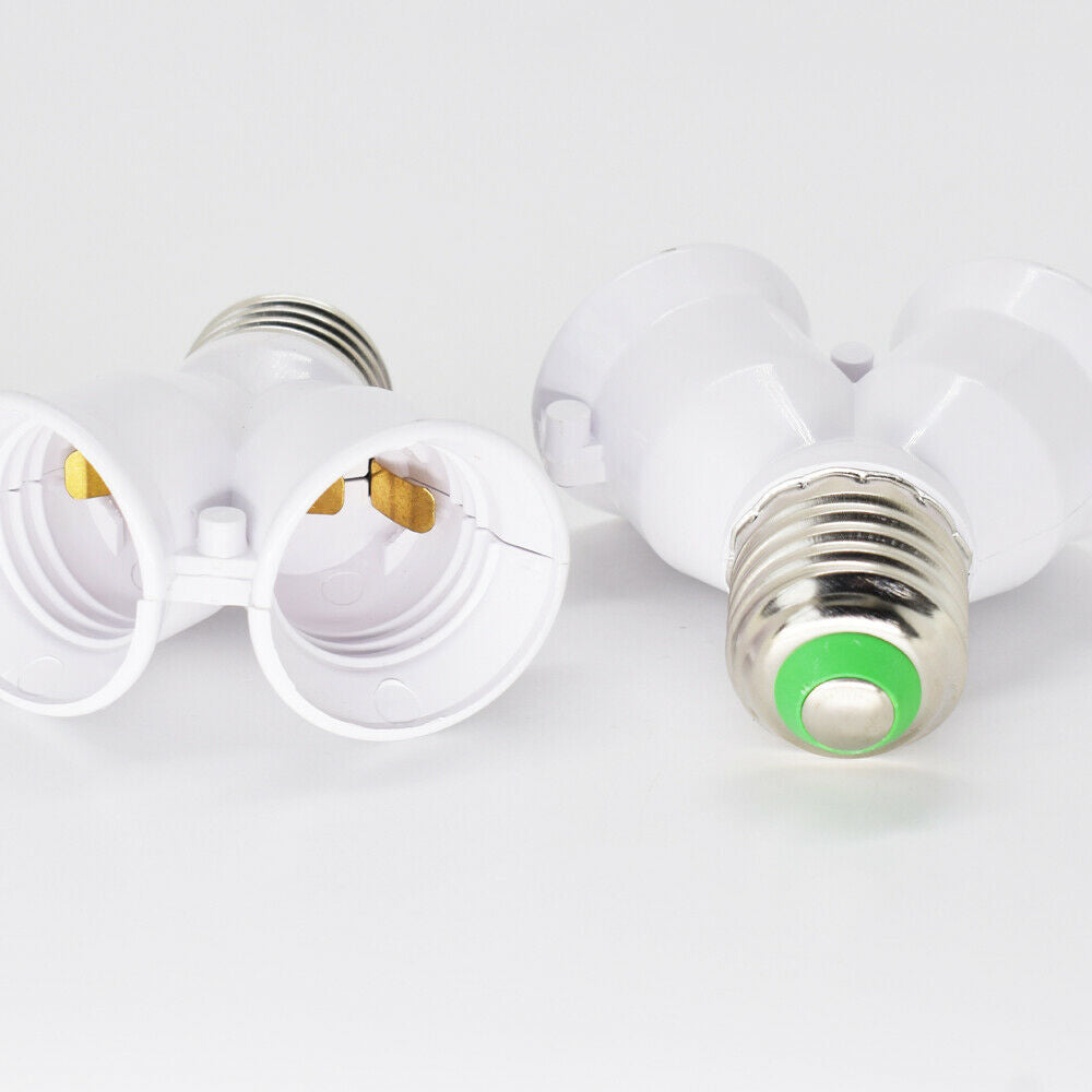 1pc LED Light Lamp Bulb Socket 1 E27 Male to 2 E27 Female Y Type Spliter Adapter