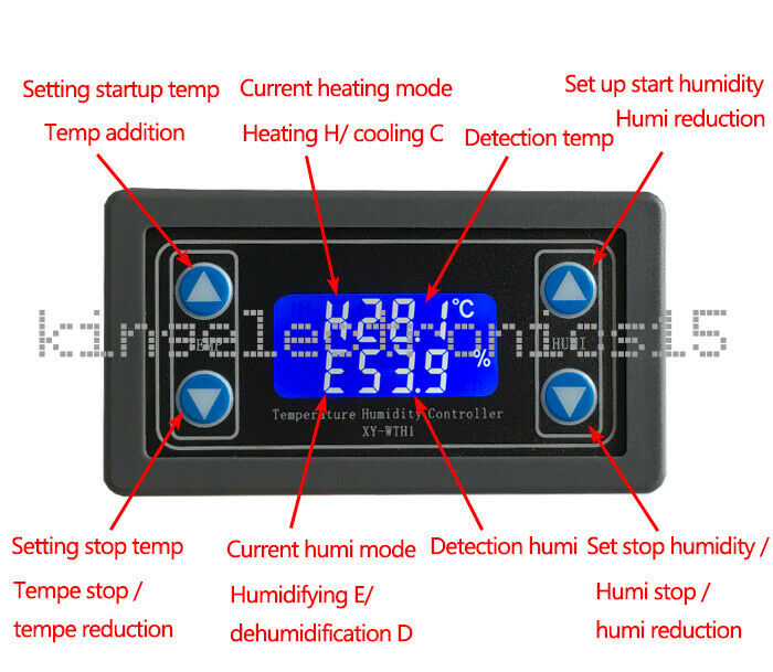 1PCS DC 6V-30V 10A Thermostat Temperature Humidity Controller SHT20 Sensor