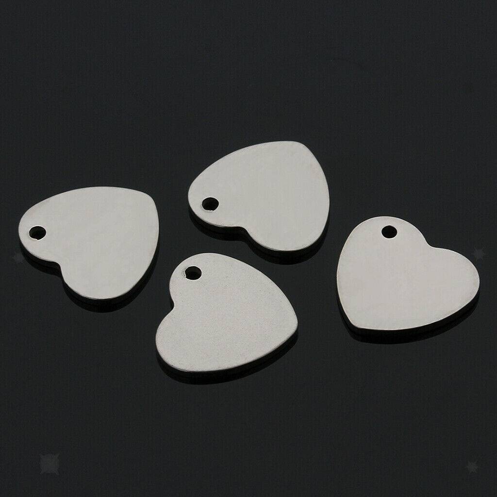 60pieces Metal Tags Blank Stamping Heart Oval Pendants Charms Jewelry Making