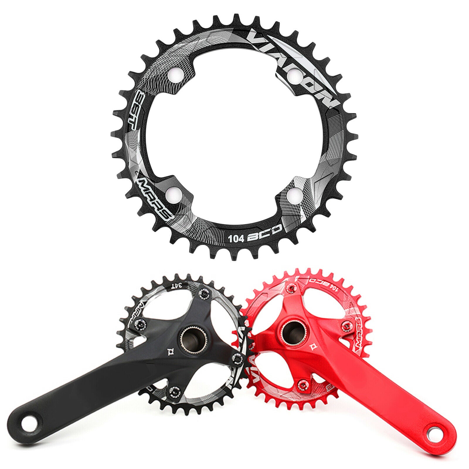 Bike Chainring Road Bicycle BCD104 Refit Chainwheel Component Black 36T
