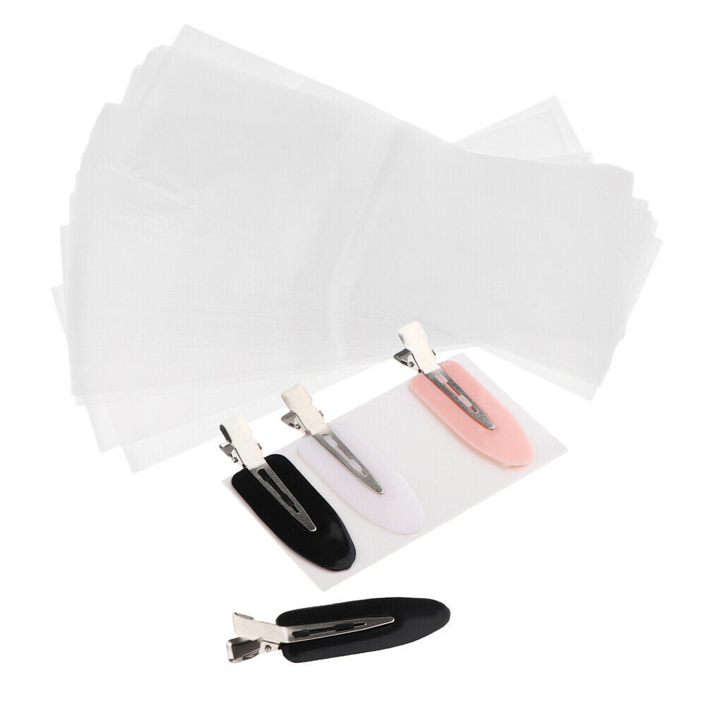 50x Professional Hair Dye Highlight Foil Paper Sheets & 4Pcs Clip Tools