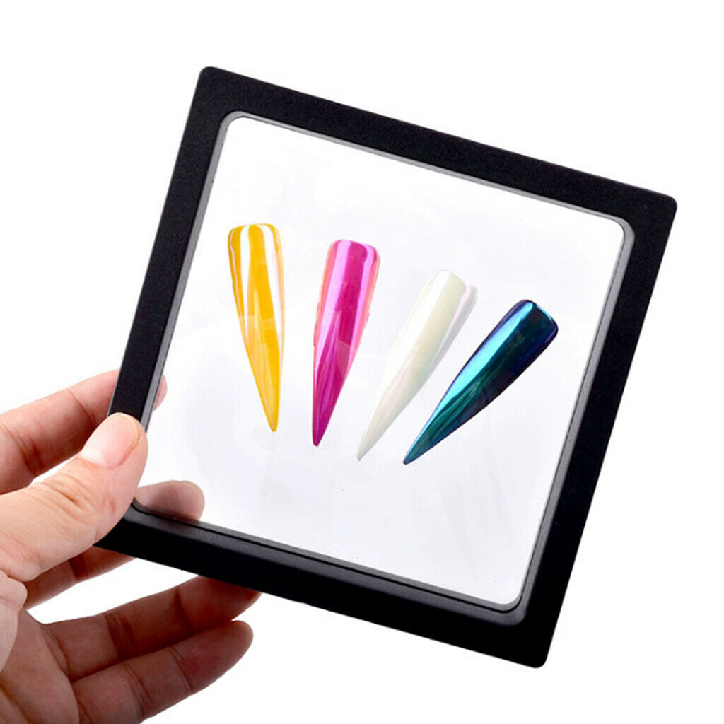 2 Pieces Black False Nails Art Board Tips Stick Acrylic Display Stand Tool Tips