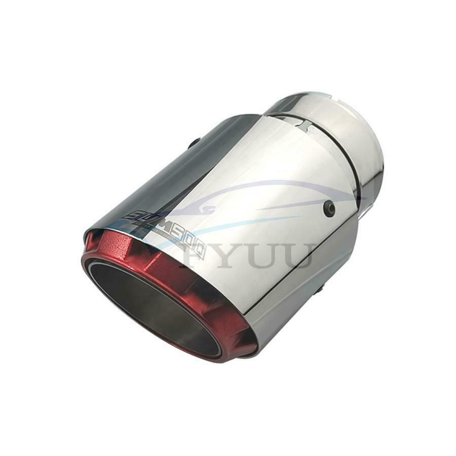 Chrome + Red Three Layers Universal Car Exhaust End Tips 2.5'' in, 3.5'' out
