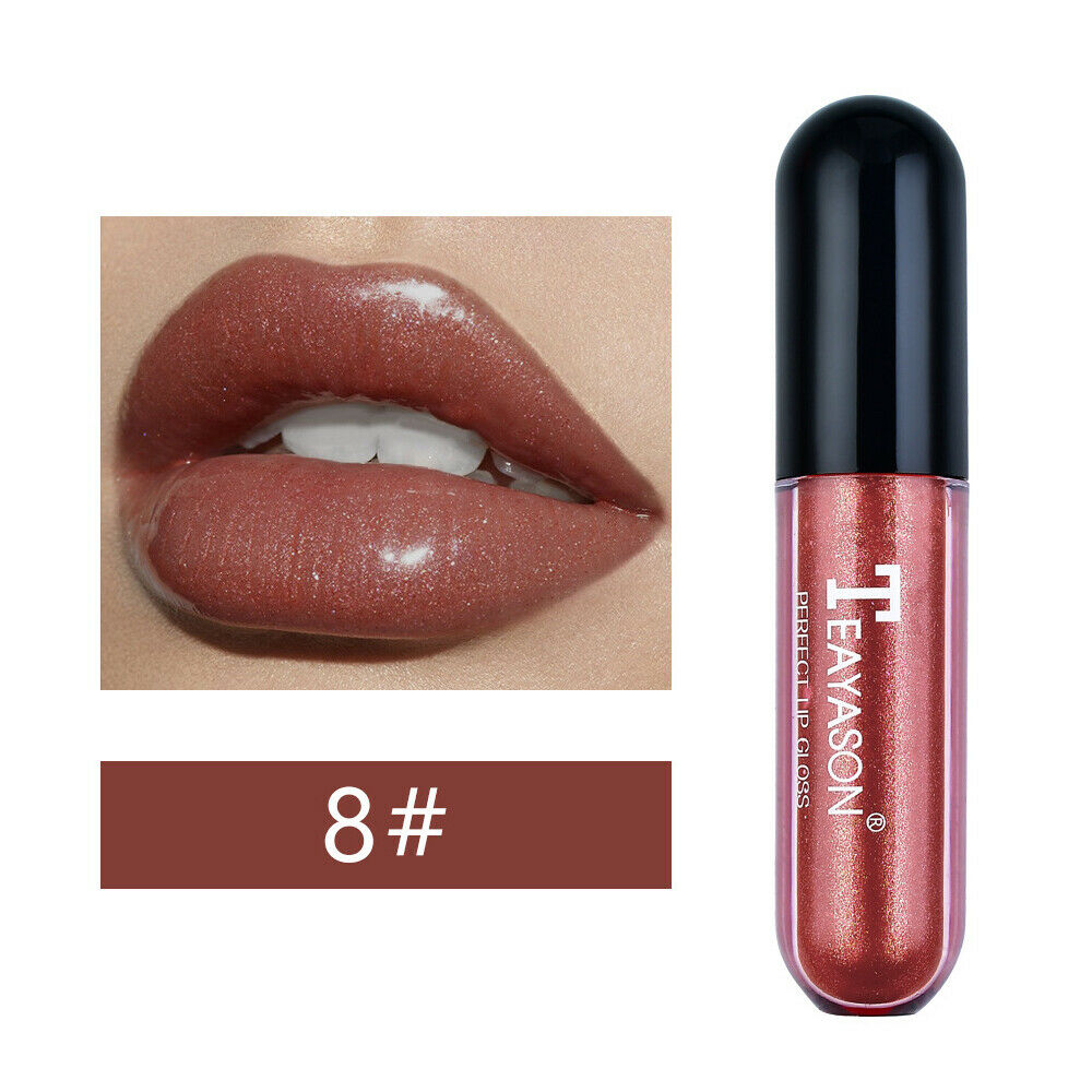 Women Girls Lip Gloss Long Lasting Moisturizing Makeup Glitter Lipstick 08