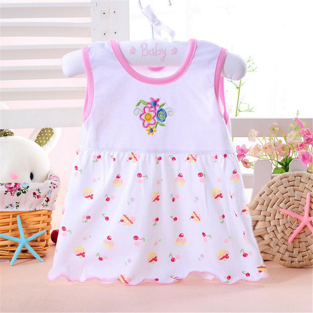 Infant Baby Girl Dress Cotton Regular Sleeveless Dresses Casual Clothing 0-24MBD