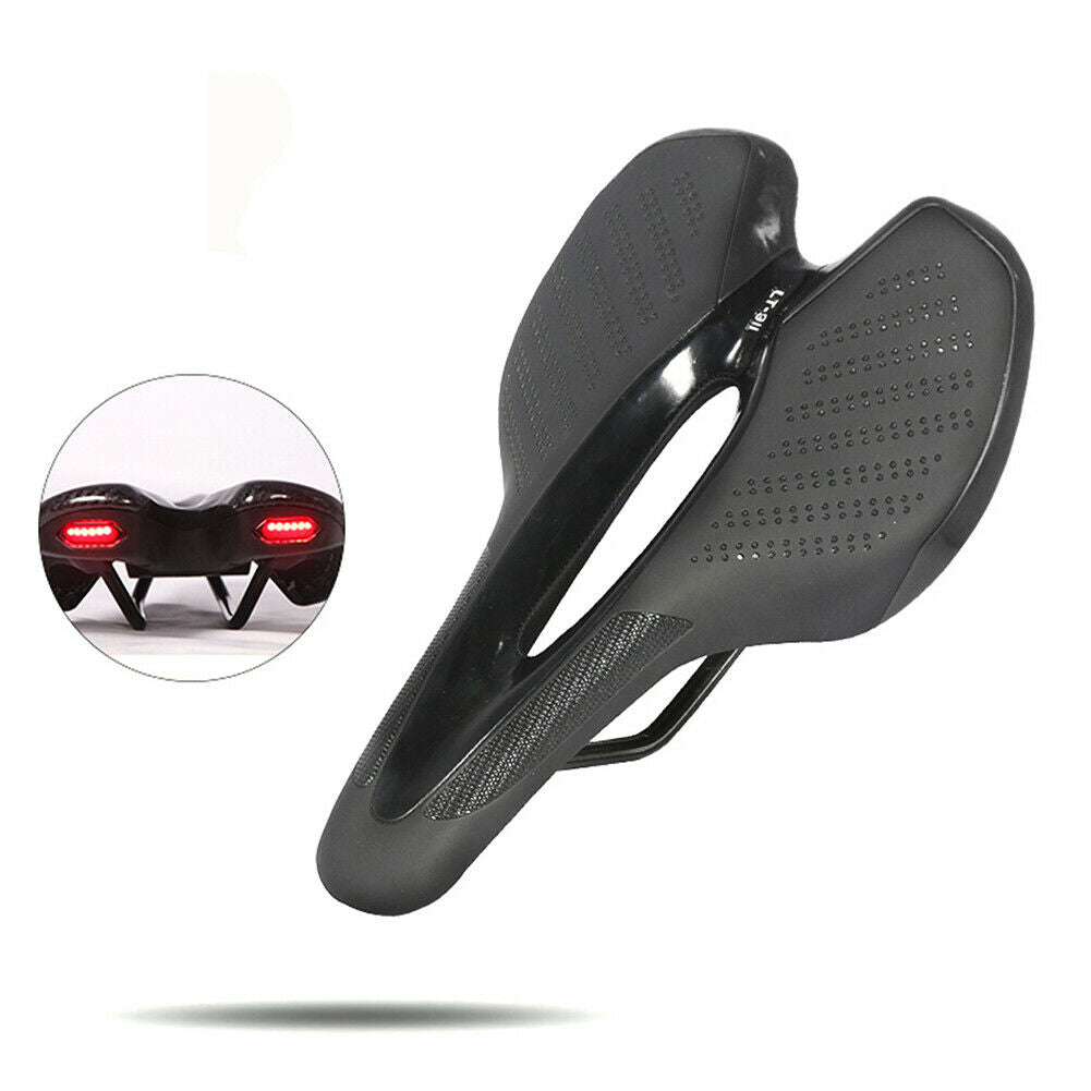 Durable Bicycle Saddle with USB Charging Light MTB Road Bike Seat Cushion