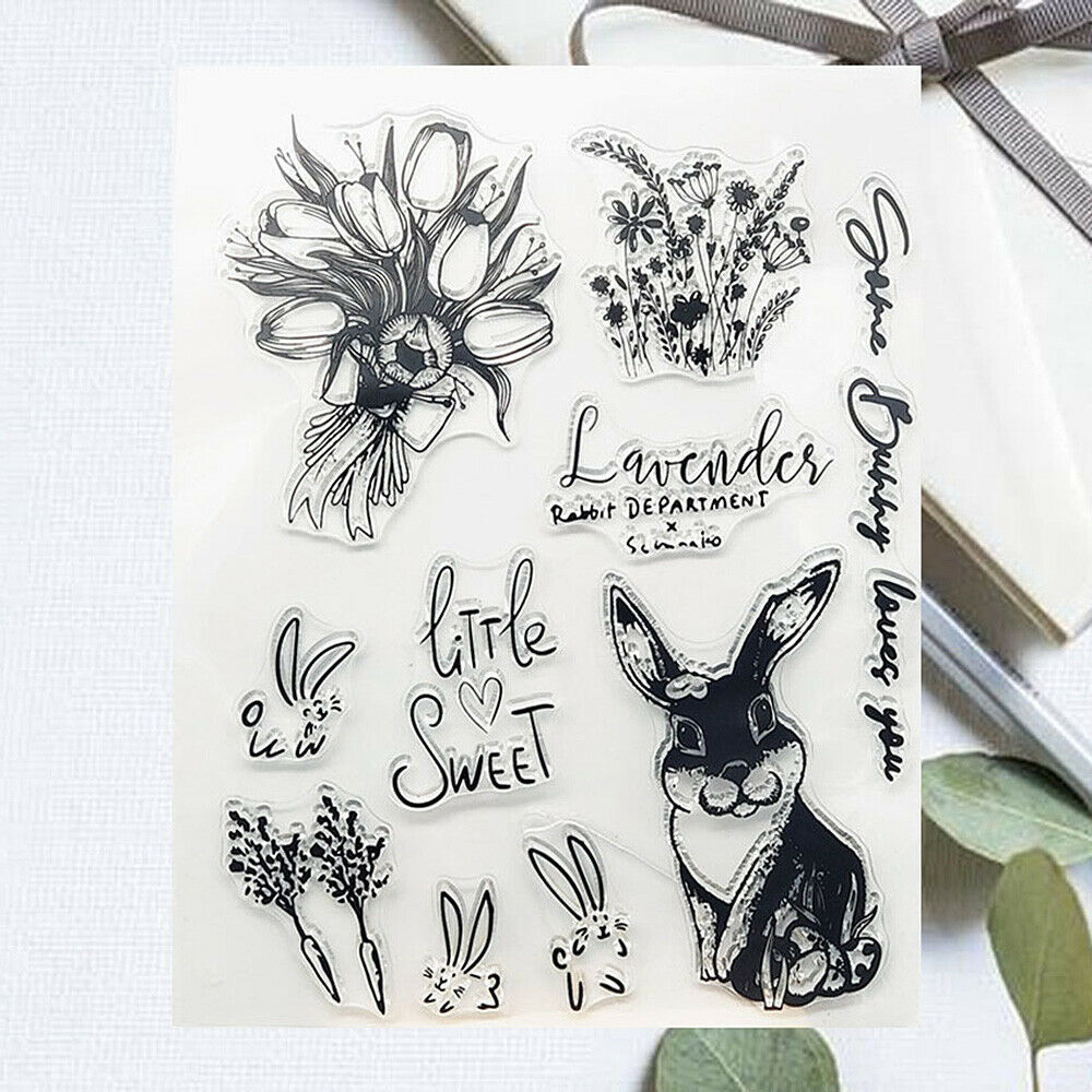 Rabbit Clear Stamp Seal Scrapbooking Pottery Embossing Album Card Art Craft DIY