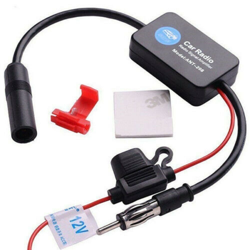 12V ANT-208 Car FM & AM Radio Antenna Signal Amplifier Aerial Signal Amp Booster