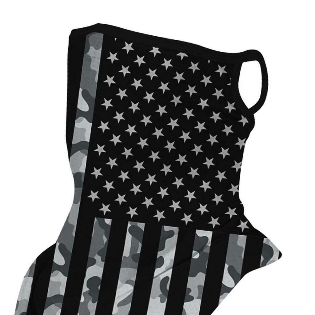 3Pcs Mens Sport Stars Stripes Face Balaclava Neck Gaiters Scarf Dustproof