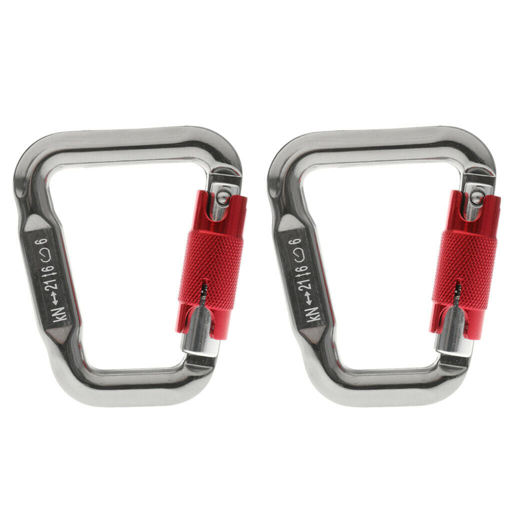 2 Packs Outdoor Climbing  Paragliding Equipment - 21KN Auto Locking Carabiner