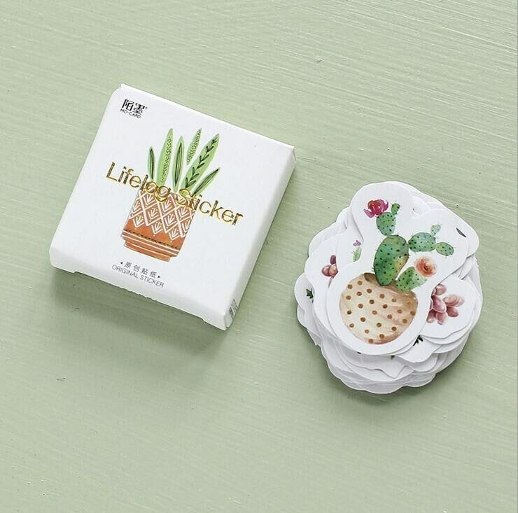 45pcs/pack Plant cactus Stickers DIY decorative Sealing Scrapbooking stickers