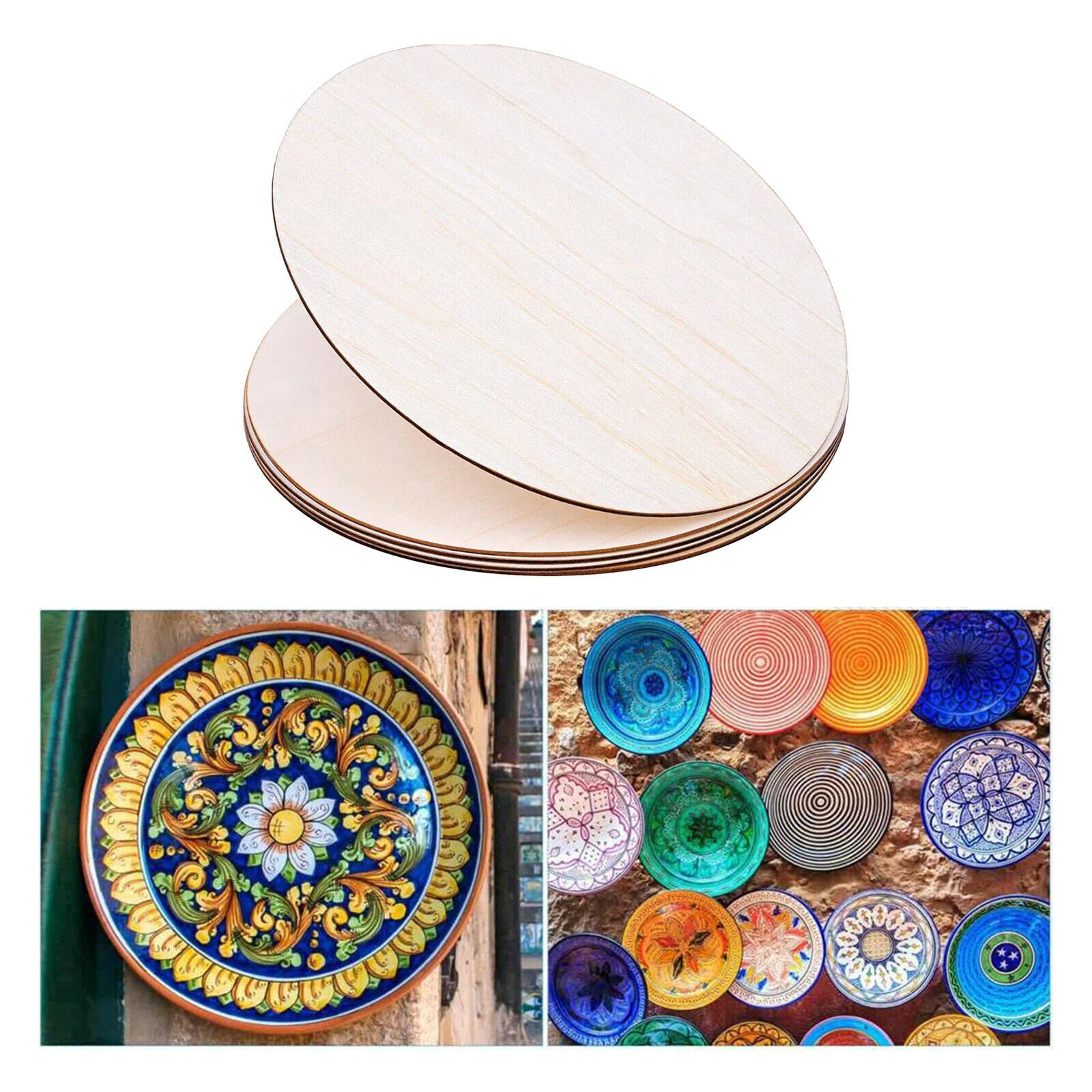 Pre-drilled Unfinished Round Wood Slices for Painting DIY Crafts Wedding