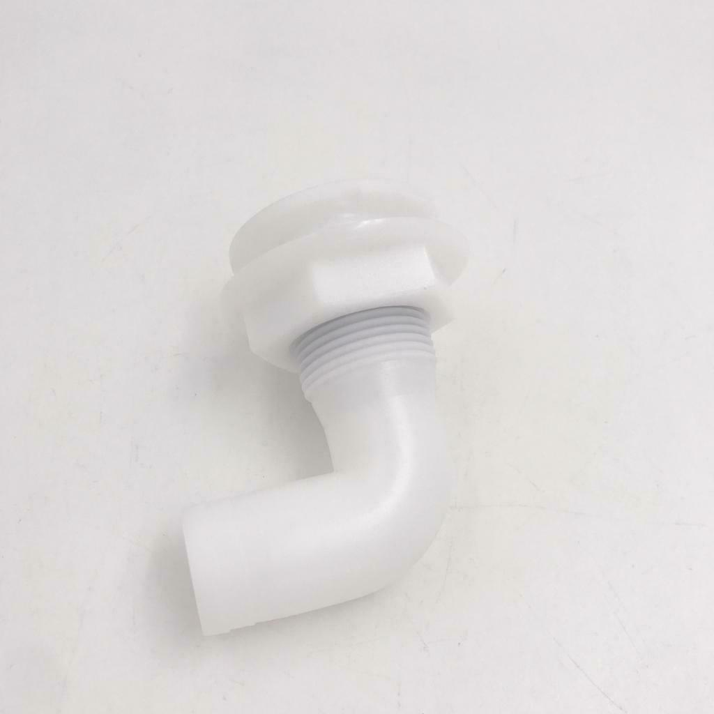 1" White Plastic Thru-Hull Bilge Pump Hose 90 Ddgree Fits for Boats